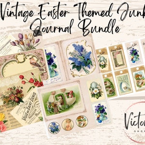 Printable Vintage Easter Junk Journal Pages, Scrapbook Digital Pages, Instant Downloadable Printable Decoupage Paper