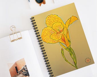 Floral Spiral Notebook: Iris Art, Ruled Pages, Journaling