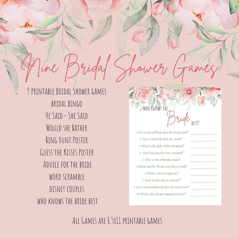 Bridal Shower Games Printable Printable Games Rustic Bridal Rustic ...