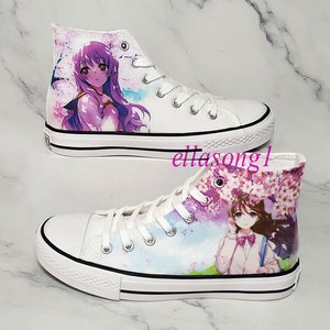 Hand bemalt Persönlichkeit Mädchen Schuhe, Casual High Top Custom bemalt flache Schuhe, Spitze Individualität Doodle Hand gezeichnet Turnschuhe, Geburtstagsgeschenk