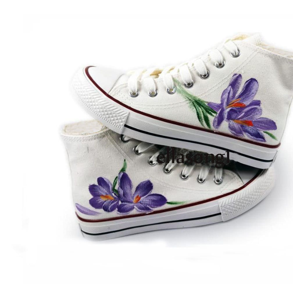 Hand Painted High Top Shoes personality Design Drawn Shoes casual