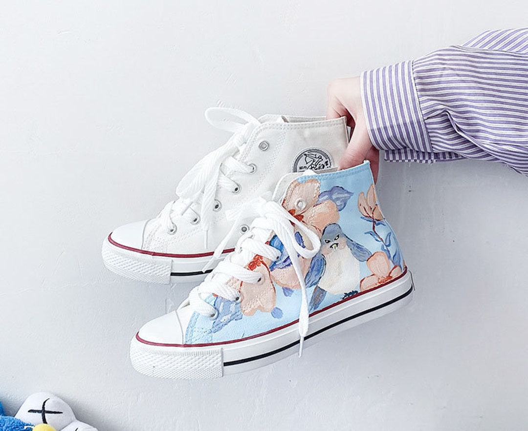 Hand Painted Peronality Design Shoeshigh Top Custom Flat - Etsy Norway