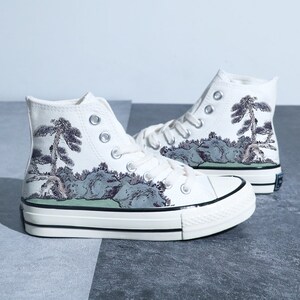 Zapatos de diseño de personalidad pintados a mano, zapatos pintados personalizados de alta calidad, zapatos deportivos dibujados a mano de doodle de individualidad de encaje casual, regalo de cumpleaños
