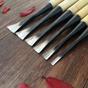 Wood Carving Gouge Chisel | Curved Blade Tools with Wooden Handles for Sculpting & Shaping