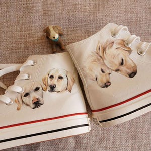 Handbemalte High Top Schuhe,Persönlichkeit Hund Design Gezeichnete Schuhe,Lässige Spitze Individualität Doodle Handgezeichnete Sneakers,Geburtstagsgeschenk