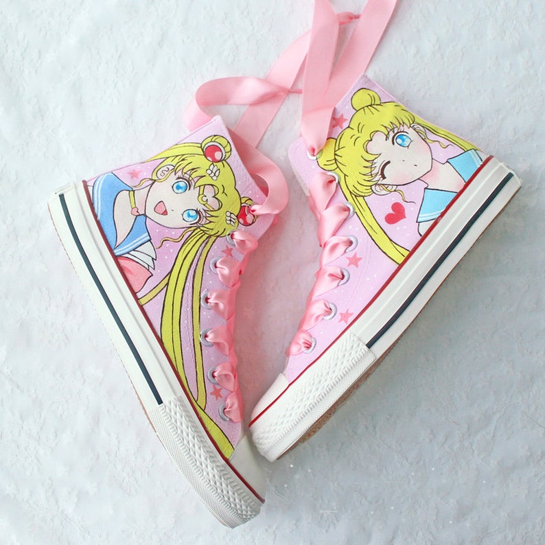 Hand Painted Girl Anime Shoescustom painted shoes flat Etsy