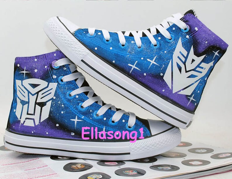 Lace Individuality Doodle Hand Drawn Sneakers,birthday gift Hand Painted Galaxy Luminous Casual Canvas Shoes,High Top custom flat shoes