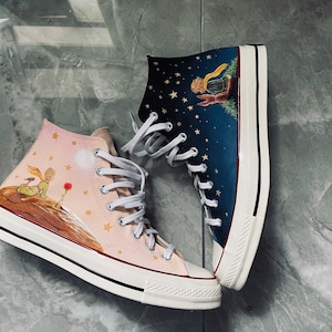 Zapatos de diseño de personalidad pintados a mano, zapatos deportivos personalizados de alta parte superior, zapatillas de encaje individuality doodle dibujadas a mano, regalo de cumpleaños