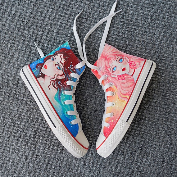 Colorful High-Top Sneakers with Red Accents The Rapido High-top Sneaker in Red Hummingbird main image 4