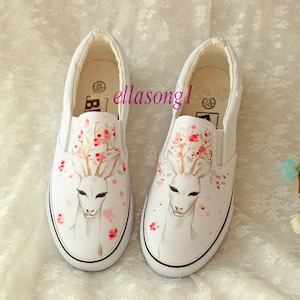 Hand bemalt Schuhe, Custom drawn flache Schuhe, Lässige Spitze Individualität handgezeichnete Turnschuhe, Geburtstagsgeschenk