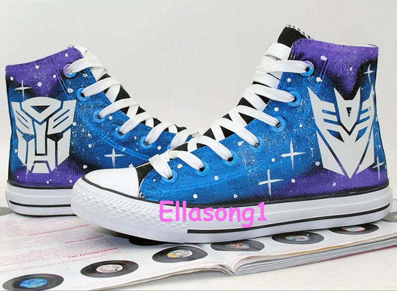 Lace Individuality Doodle Hand Drawn Sneakers,birthday gift Hand Painted Galaxy Luminous Casual Canvas Shoes,High Top custom flat shoes