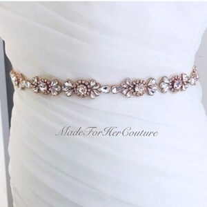 Bridal belt and sash, wedding belt, wedding sash, rose gold wedding belt, rose gold belt