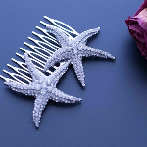 Wedding head piece, wedding hair comb, bridal hair comb, bridal headpiece, Starfish hair comb, headpiece image 3