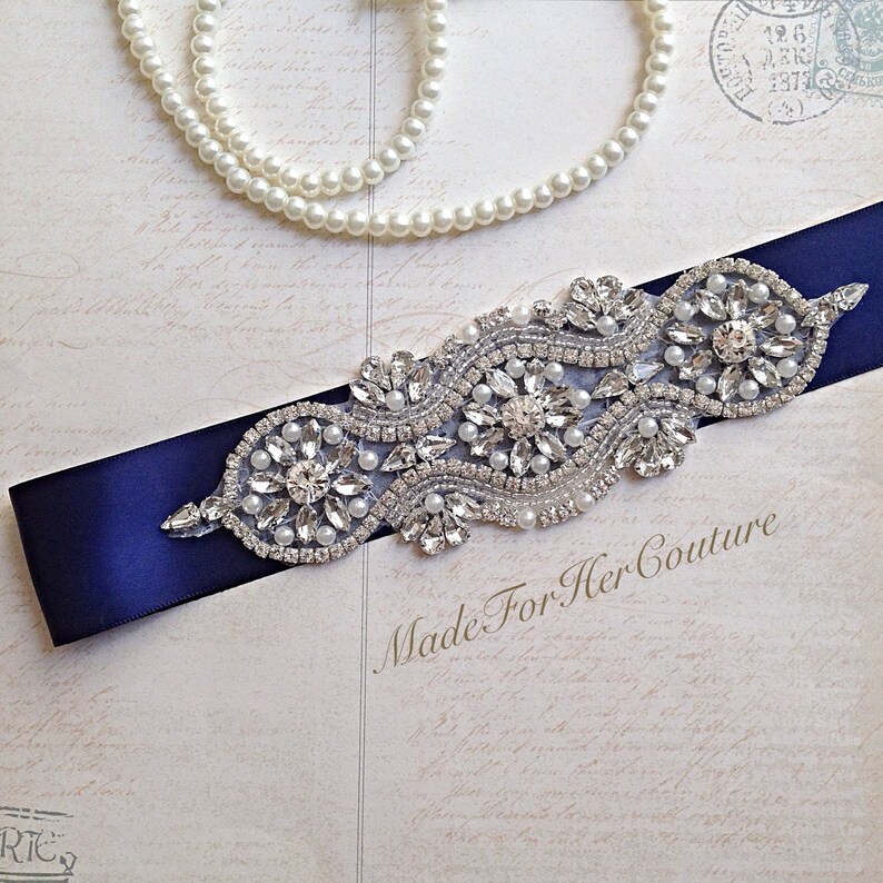 Wedding Dress Sash Wedding Sash Belt Pearl Crystal Etsy