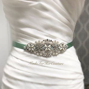 Sage Wedding belt, sage wedding sash, bridal belt, bridal sash, wedding sash, wedding belt, sage bridal sash, green bridal belt, green