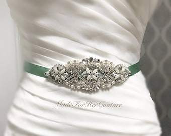 Sage Wedding belt, sage wedding sash, bridal belt, bridal sash, wedding sash, wedding belt, sage bridal sash, green bridal belt, green