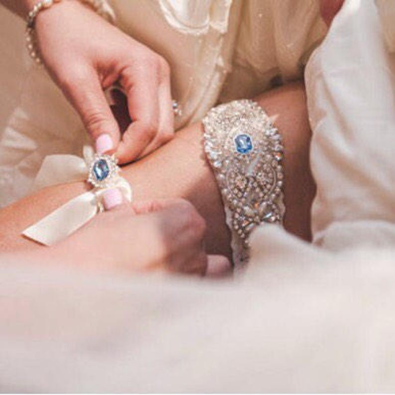 Bridal/Wedding Garter for Bride with Something Blue image 3