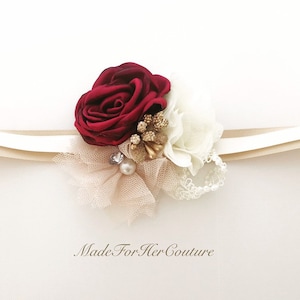 Wedding Corsages, Rustic Wrist Flower, Wrist Corsage, Rustic Homecoming Corsage, Burgundy Corsage, Wedding Wrist Band, Prom Corsage