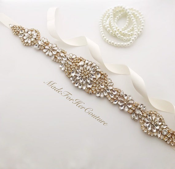 Sparkling Crystal and Rhinestone Bridal Sash/belt for  display picture 1