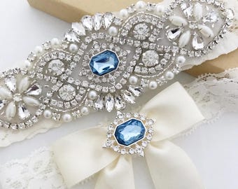 Bridal/Wedding garter for bride with something blue