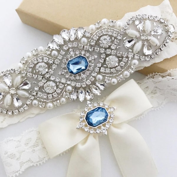 Bridal/Wedding garter for bride with something blue