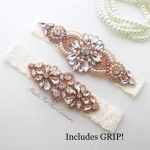 Rose Gold Wedding Garter, Rose Gold Garters, Garters For Wedding, Wedding Garter, Bridal Garter