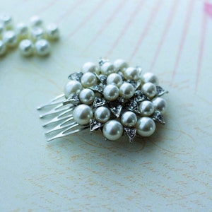 Pearl Hair Comb, Wedding Hair Comb, Bridal Hair Comb, Pearl & Rhinestone Hair Comb, Bridal Hair Piece, Prom Hair Piece, Wedding Hair Piece, image 3