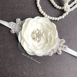 Ivory Wedding Corsage: Rustic Wrist Flower, Handmade