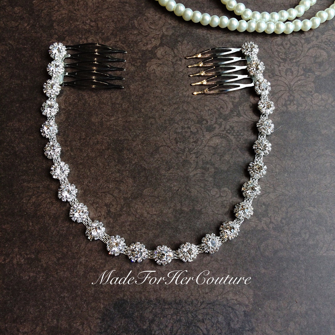 1pc Rhinestone Bridal Headband, Luxurious Wedding Hair Accessory