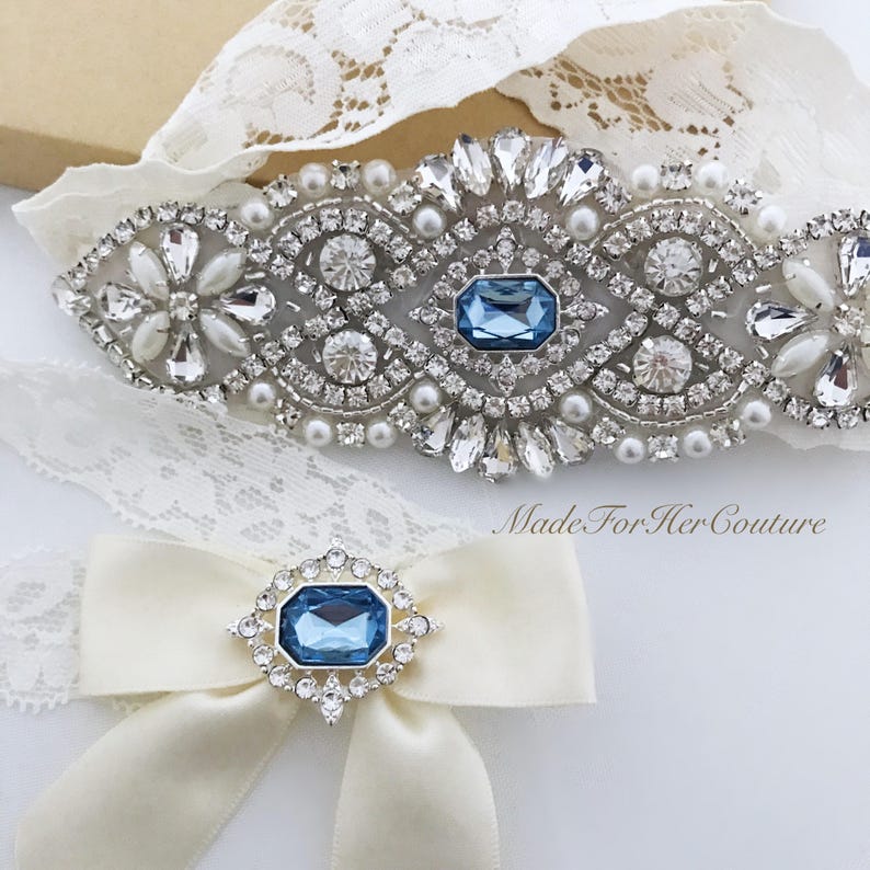 Bridal/Wedding Garter for Bride with Something Blue image 5