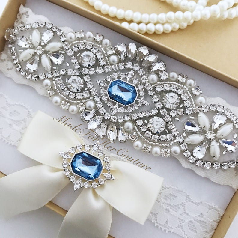 Bridal/Wedding Garter for Bride with Something Blue image 2
