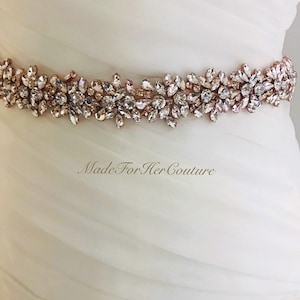 rose gold belts for bridesmaid dresses Rose Gold Bridal Belt