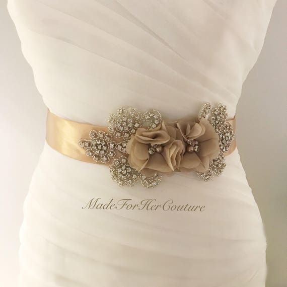 Champagne wedding belt cheap