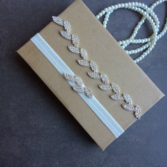 Leaf Rhinestone Wedding Garter Set: Bridal Crystal Garter Belt