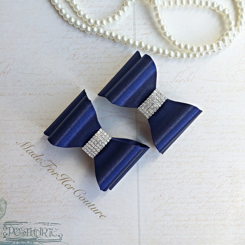 Navy Blue Shoe Clips Wedding Shoe Clips Shoe Clip Ons Etsy