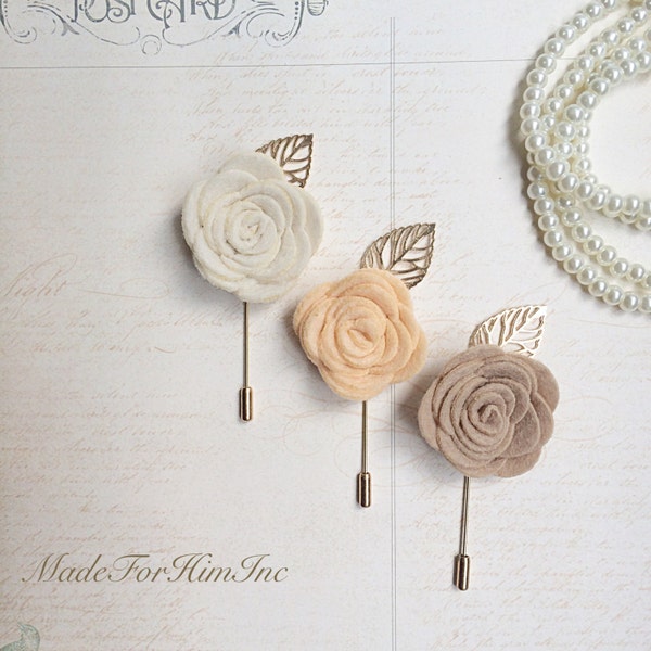 Handmade Felt Flower Lapel Pin - Floral Pin for All Occasions -