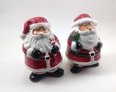 Vintage ceramic Santas and Pepper Shaker by Fitz Floyd
