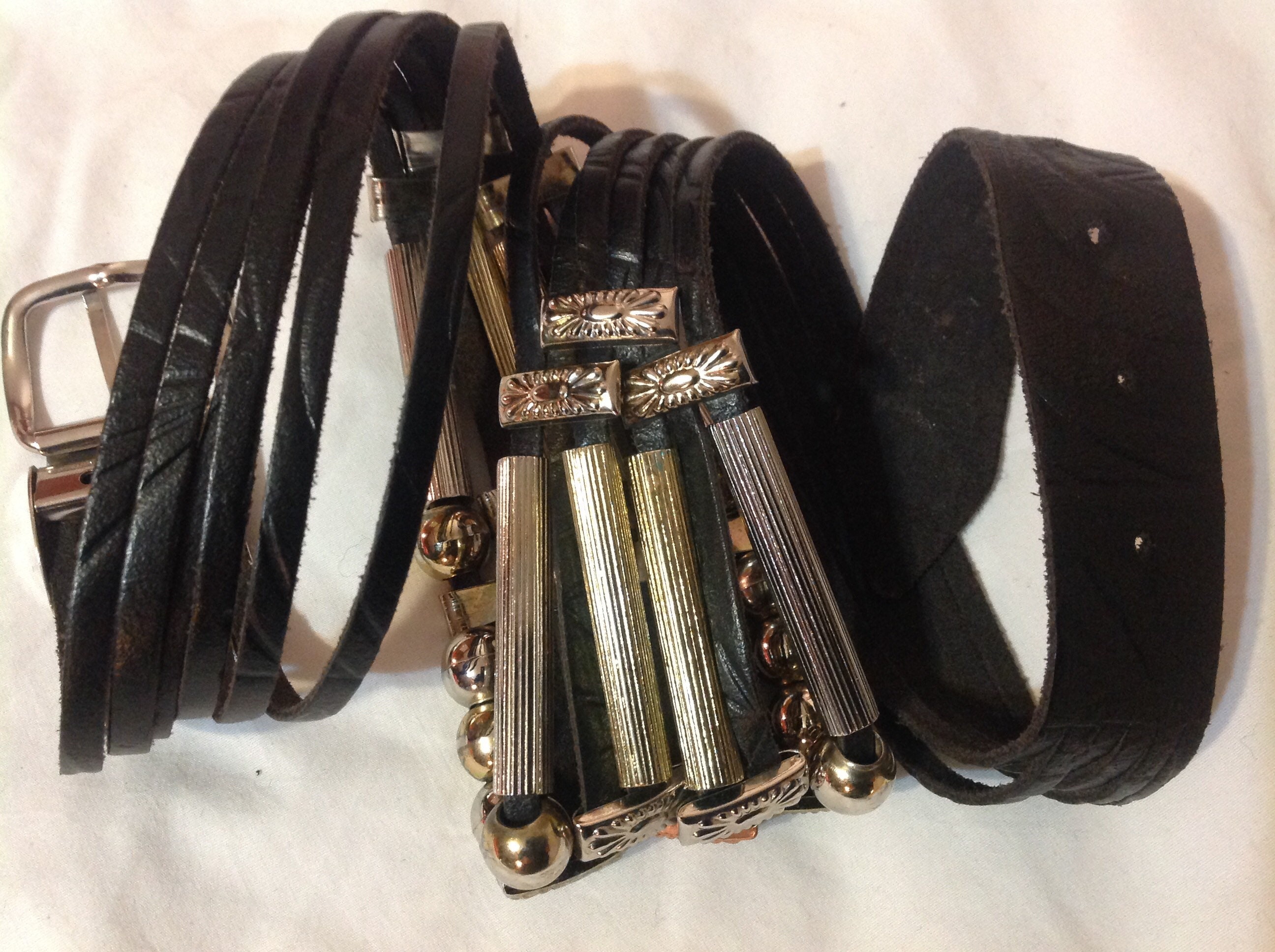 Vintage 1980s/avant-garde Metal and Leather Belt - Etsy