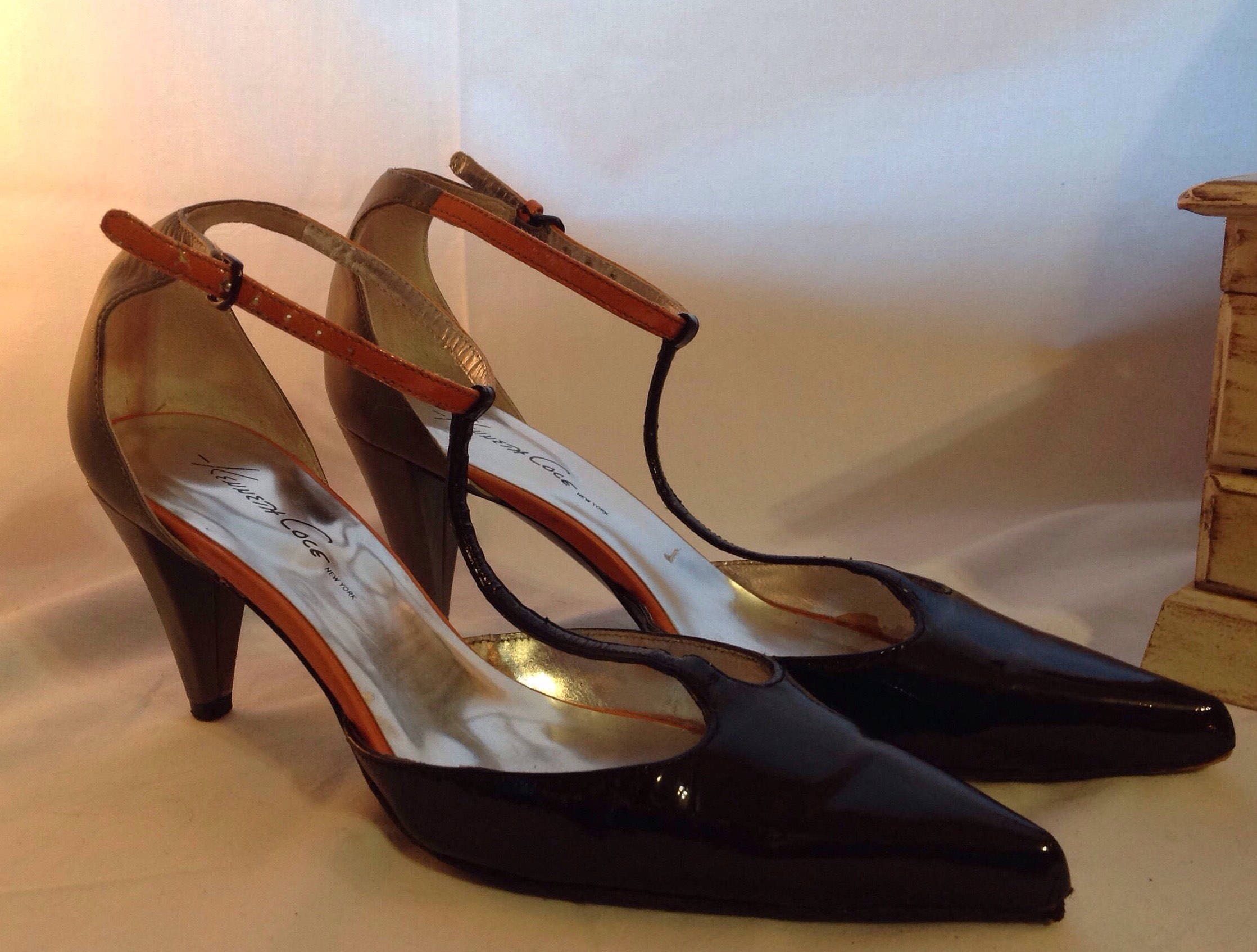orange 2 inch heels