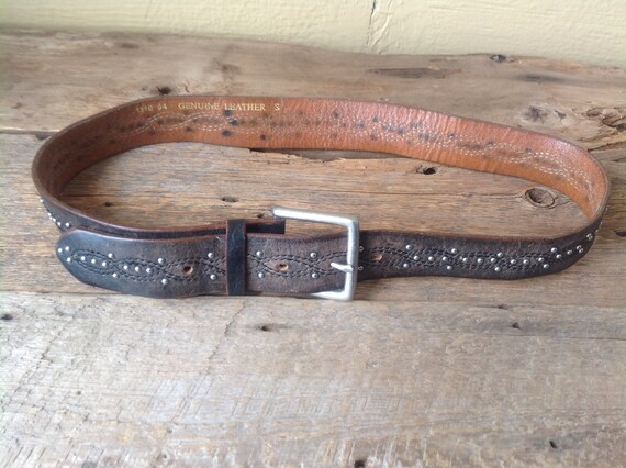 Stud and Star Genuine Cowhide Leather Belt USA Made Punk