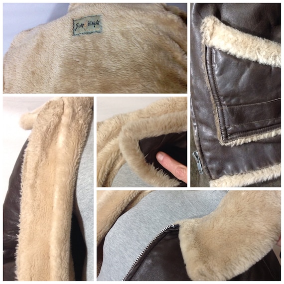 Vintage 1940s/ Chaqueta aviadora de cuero genuino para hombres | Etsy México