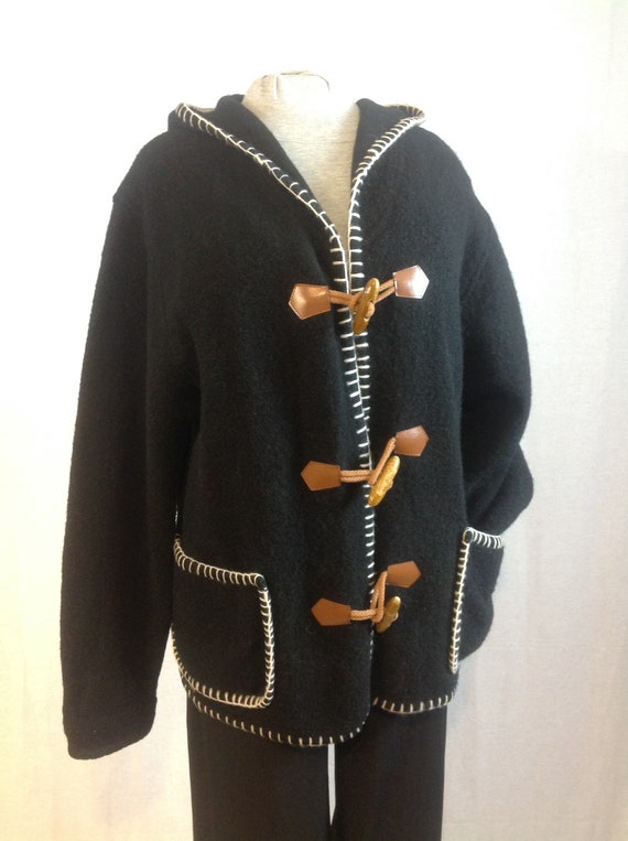 Tristan& Iseut cardigan 100% wool/vintage 1990/bl… - image 10