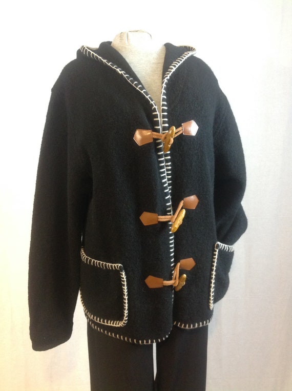 Tristan& Iseut cardigan 100% wool/vintage 1990/bl… - image 1