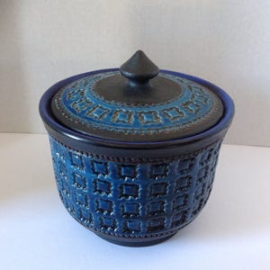 BITOSSI RARE Vintage c.1950 Aldo Londi Blu Rimini Vase Candy Box / Snuff Box with Lid