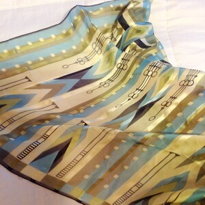 100% Silk Square Hand Printed by Christian Fischbacher 1950, Switzerland