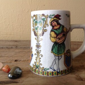 Large ceramic mug in vintage Renaissance style