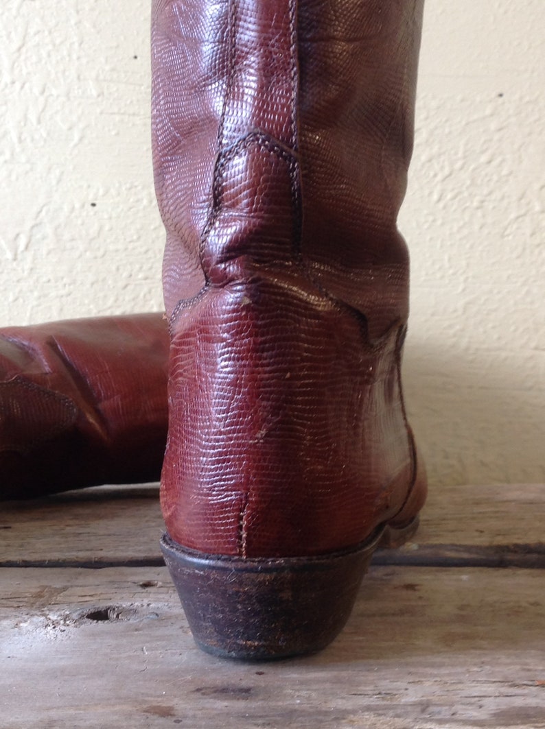 Women/'s western bootsall leather reptileCowgirlmade in Italysz 36 UE6 UShigh bootsTerra cottastreetweartrendy 2019