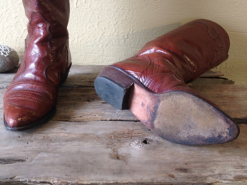 Women/'s western bootsall leather reptileCowgirlmade in Italysz 36 UE6 UShigh bootsTerra cottastreetweartrendy 2019