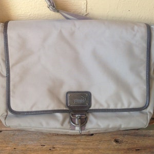 Sac Messager cartable à main et bandoulière PUMA en canevas et nylon vintage