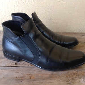 BRAVO Browns® Dames Leren Chelsea Boots Gemaakt in Italië/Maat 39 1/2/Vintage jaren 90/Enkellaarzen/Platte hakken/Swag/Streetwear